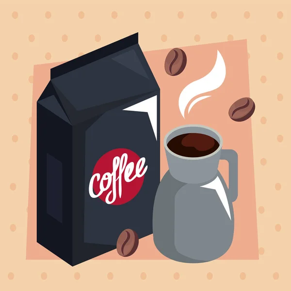 Coffee Isometric Kettle Bag Icons — Wektor stockowy