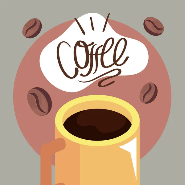 Coffee Lettering Isometric Mug – Stock-vektor