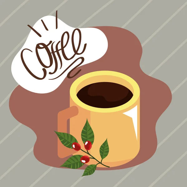 Coffee Lettering Seeds Isometric Style – Stock-vektor