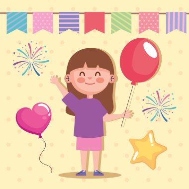 Doğum günü balonlu kız Helyum karakteri