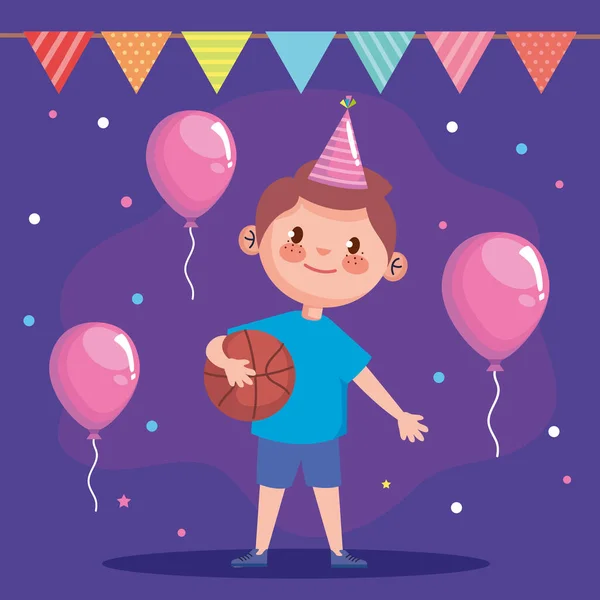 Boy Birthday Balloons Helium — Image vectorielle