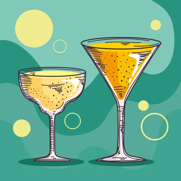 Yellow Orange Drinks Pair Icons —  Vetores de Stock