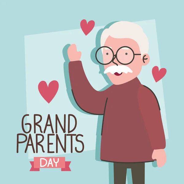 Grandparents Day Lettering Grandfather Card — Stock vektor