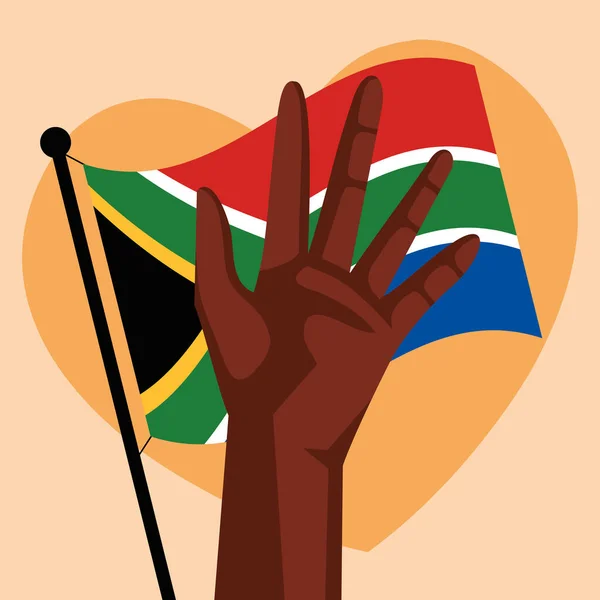 Happy Heritage Day Flag Hand Poster — Stock vektor