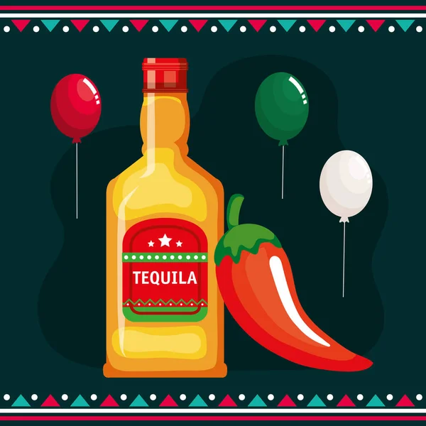 Mexican Celebration Tequila Poster — ストックベクタ