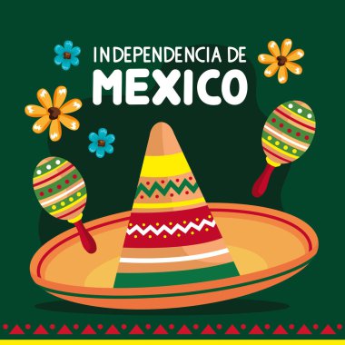 independencia de mexico with mariachi hat poster