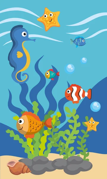 Sea Fishes Horsefish Sealife — Vector de stock