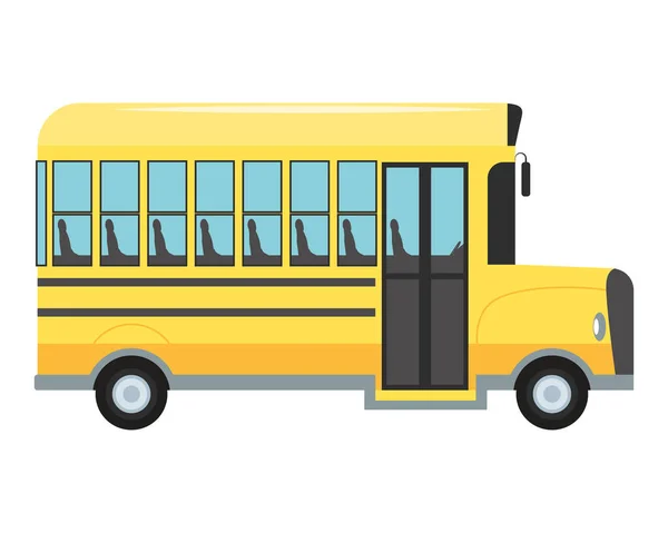 Schoolbus Zijaanzicht Pictogram — Stockvector