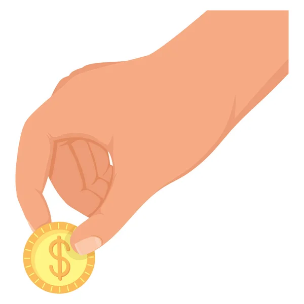 Hand Giving Charity Coin Icon — Stock vektor