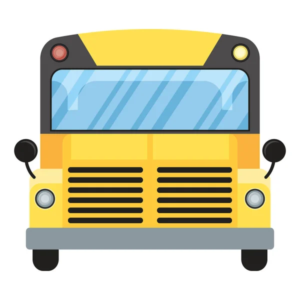 Bus Scolaire Icône Vue Face — Image vectorielle