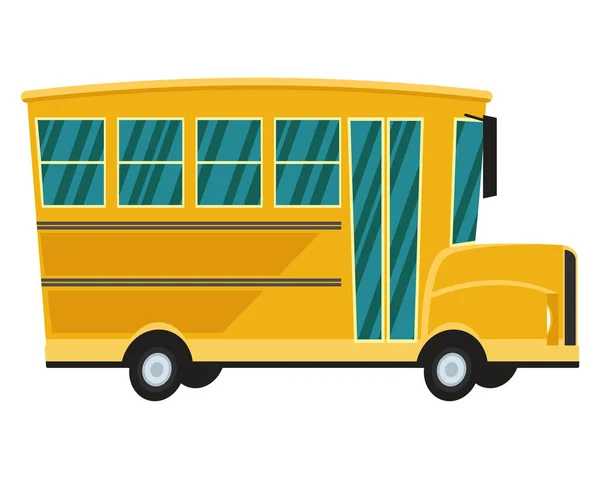 Yellow School Bus Sideview Icon — Vetor de Stock