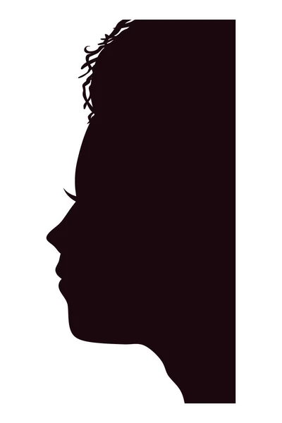 Жінка Голова Профіль Силует Значок — стоковий вектор