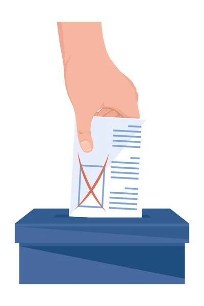 Hand Insert Election Vote Hurn — Stockvector