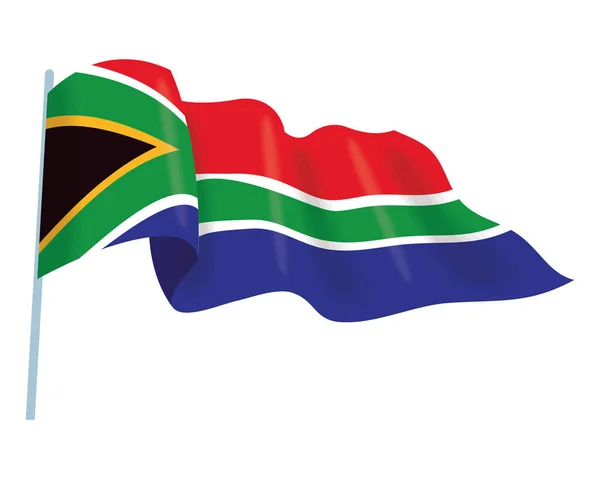 South Africa Flag Pole Icon — 스톡 벡터