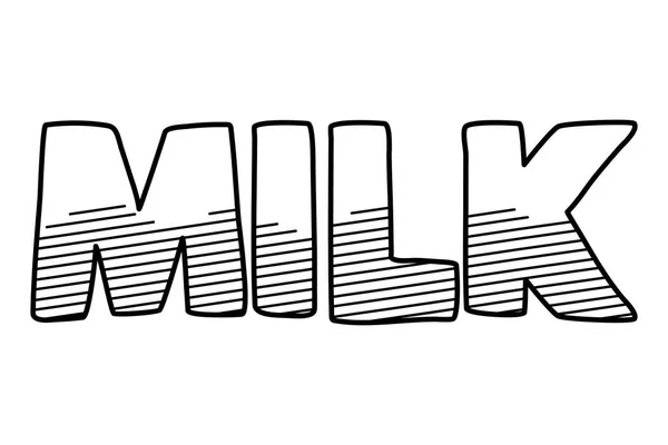 Milk Lettering Sketch Style Icon — Archivo Imágenes Vectoriales