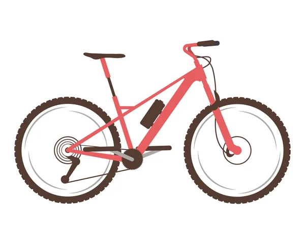 Red Bicycle Vehicle Isolated Icon — Stock Vector