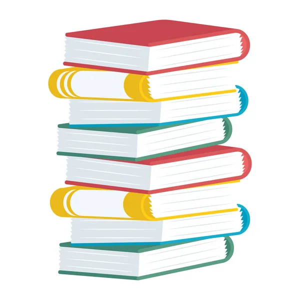 Pile Literacy Books Education Icon — Stock Vector
