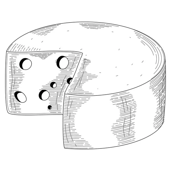 Fresh Cheese Sketch Style Icon — Image vectorielle