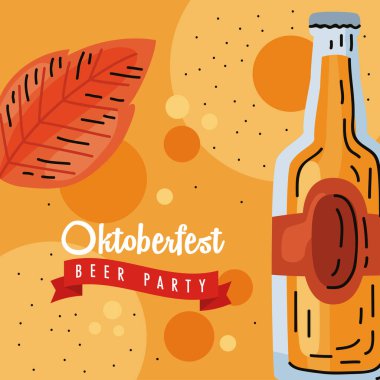 Oktoberfest kutlama posterinde bira var.