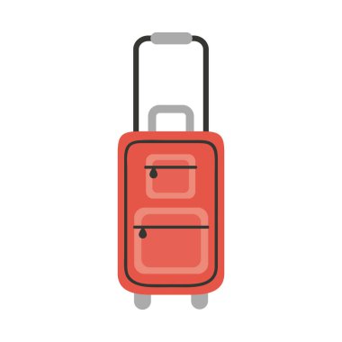 red suitcase with wheels icon