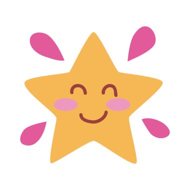 sevimli yıldız Kawaii komik karakter