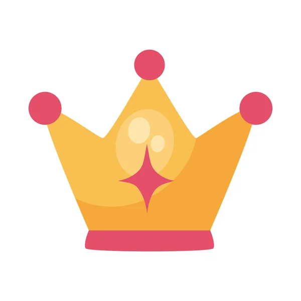 Golden Crown Queen Decorative Icon — Vettoriale Stock