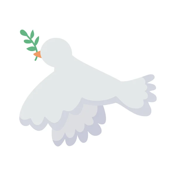 Dove Flying Olive Branch Icon — ストックベクタ