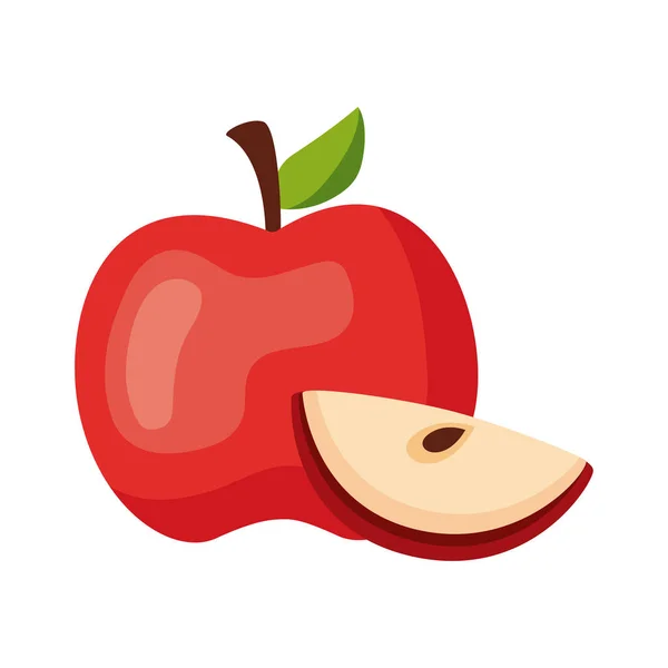 新鲜苹果健康图标 — 图库矢量图片