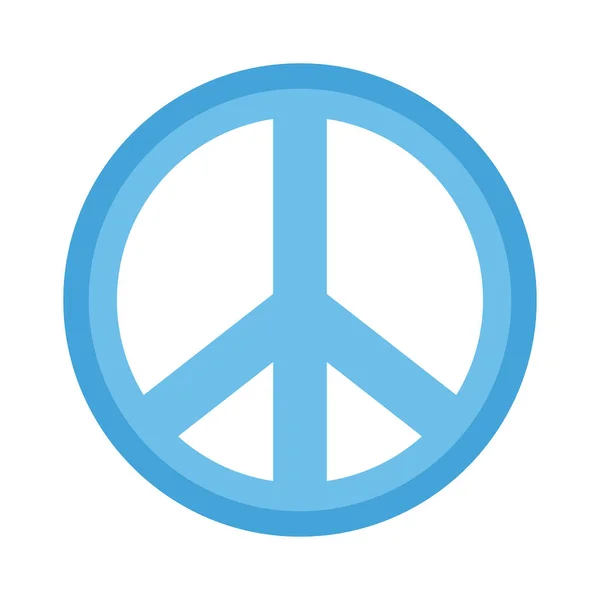 Blue Peace Symbol Isolated Icon — Stock Vector