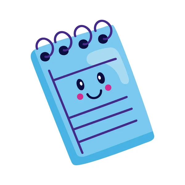 Notebook Kawaii School Supply Icon — 스톡 벡터