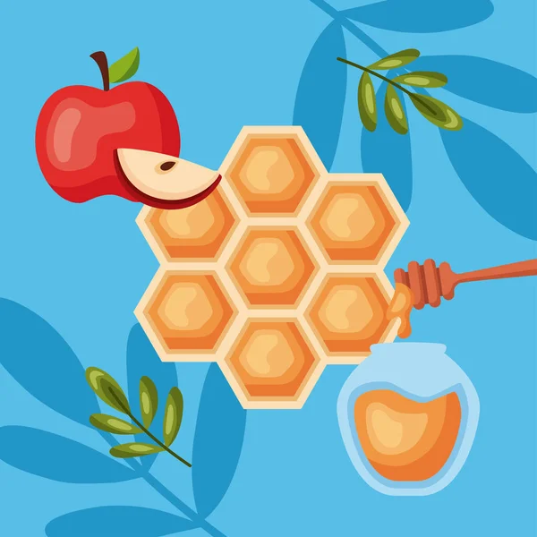 Rosh Hashanah Celebration Honey — Image vectorielle