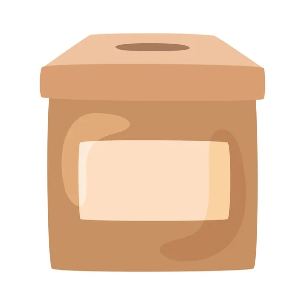 Carton Election Urn Isolated Icon — 스톡 벡터