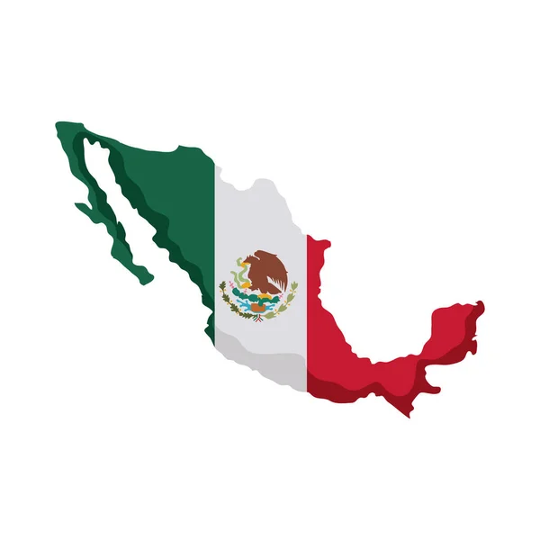 Mexican Flag Map Icon — ストックベクタ