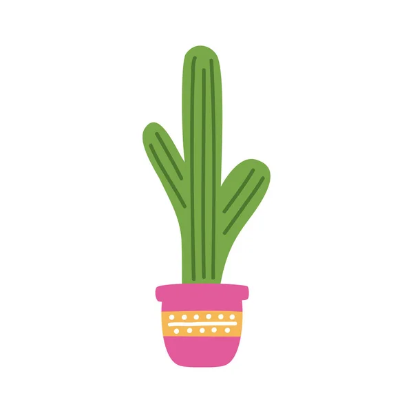 Cactu Plant Pink Pot Icon — Stock Vector