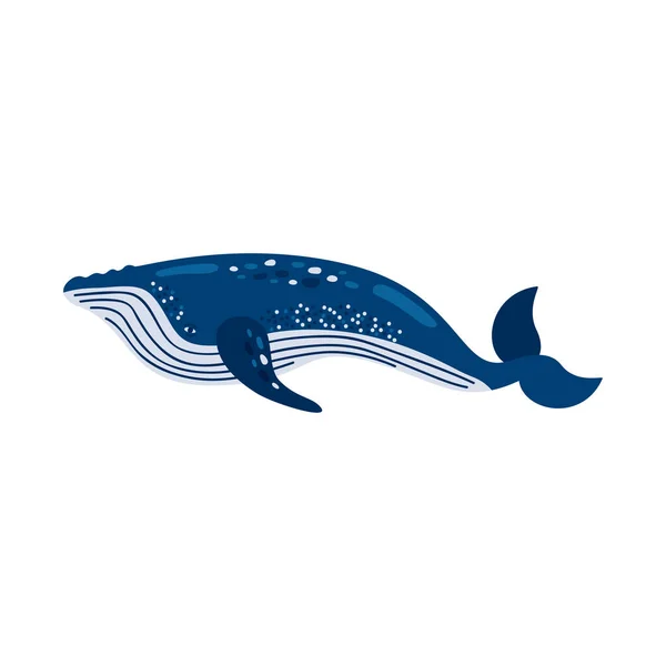 Blue Whale Sealife Animal Icon — Vettoriale Stock