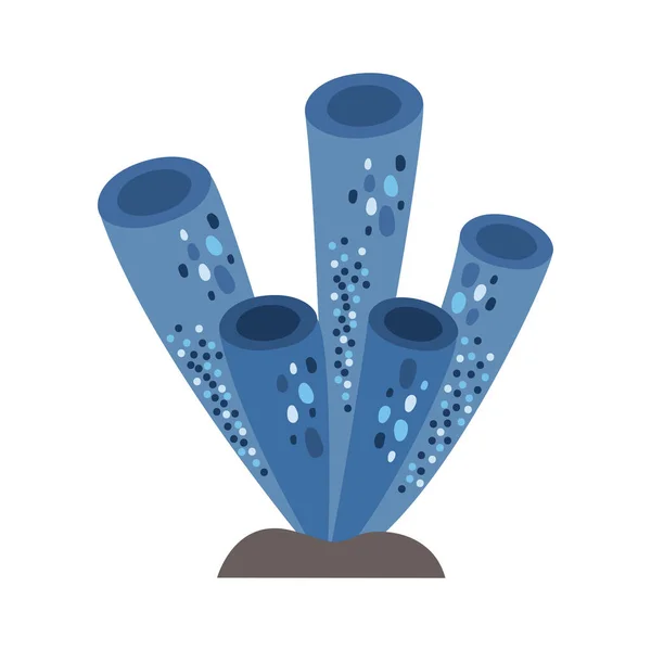 Blue Seaweed Plant Sealife Icon — Stock vektor