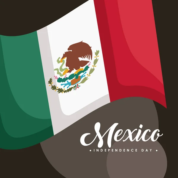 Mexico Independence Day Lettering Flag — 스톡 벡터
