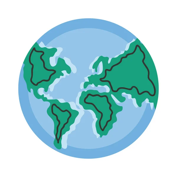 Planeta Mundo Ícone Isolado Terra — Vetor de Stock