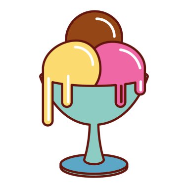 Üç top dondurma kupası.