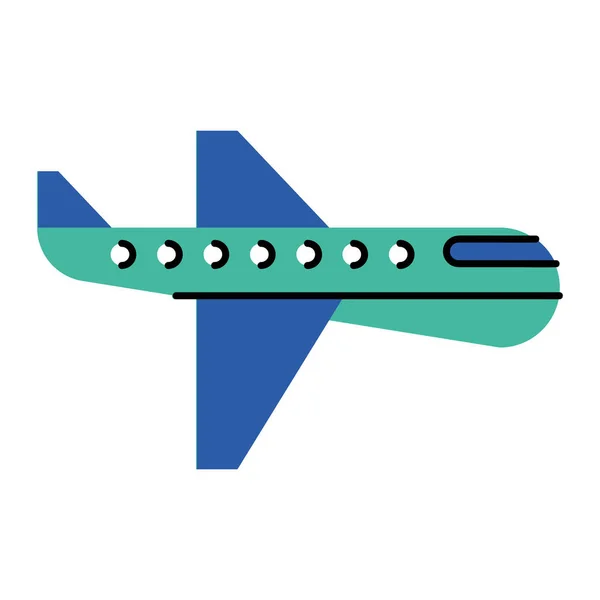 Blue Airplane Mean Transport Icon — Stock Vector