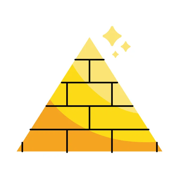 Golden Egyptian Culture Pyramid Icon — 스톡 벡터