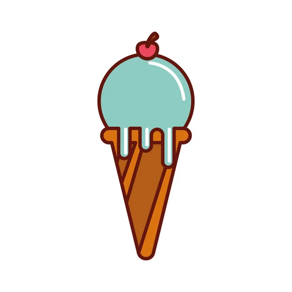 Cone Ice Cream Sweet Product — Stock Vector