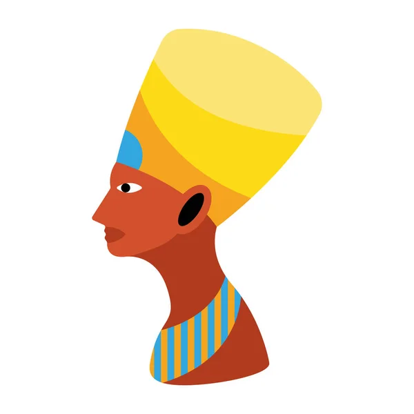 Nefertiti Estatua Reina Egipcia Icono — Vector de stock
