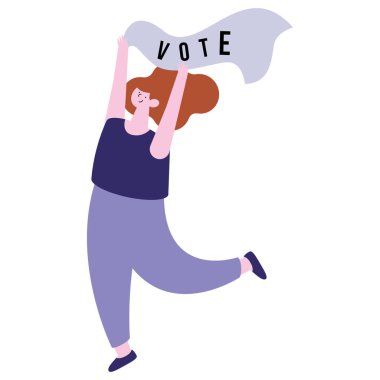 woman voter with flag character