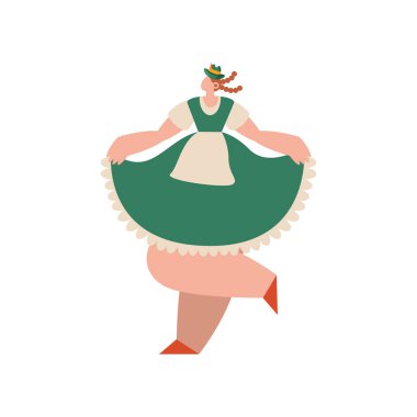 Güzel Alman kız dans eden karakter.