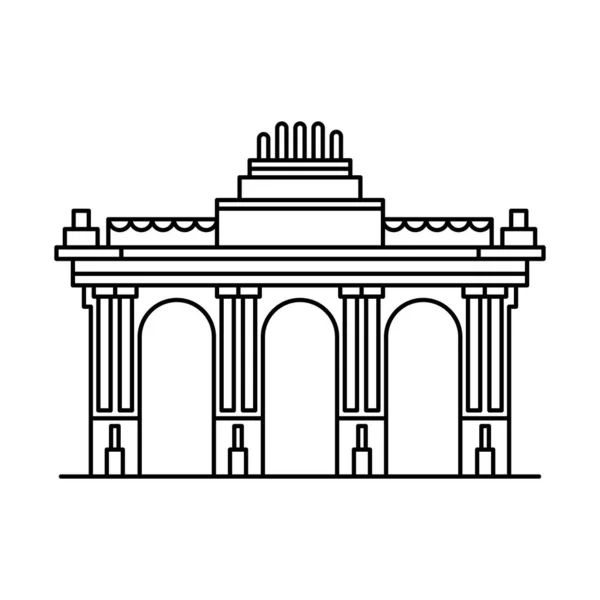 Porte Brandebourg Icône Emblématique Célèbre — Image vectorielle
