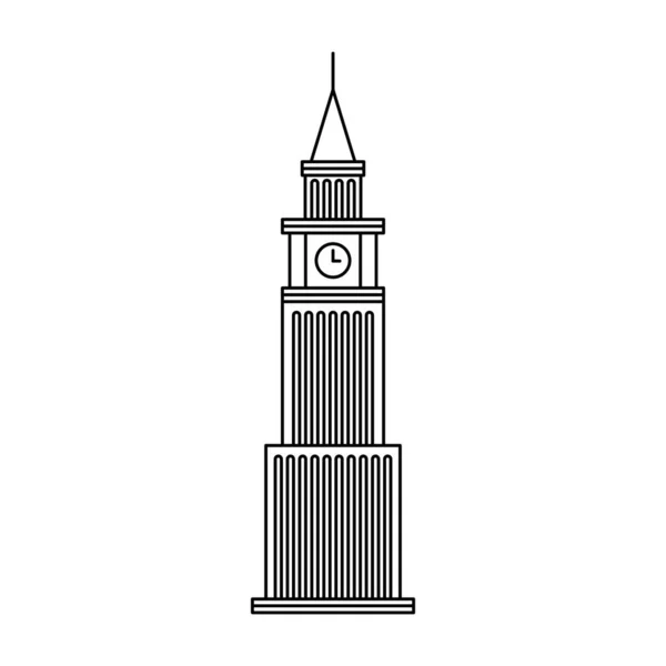 Big Ben Famous Landmark Icon — ストックベクタ