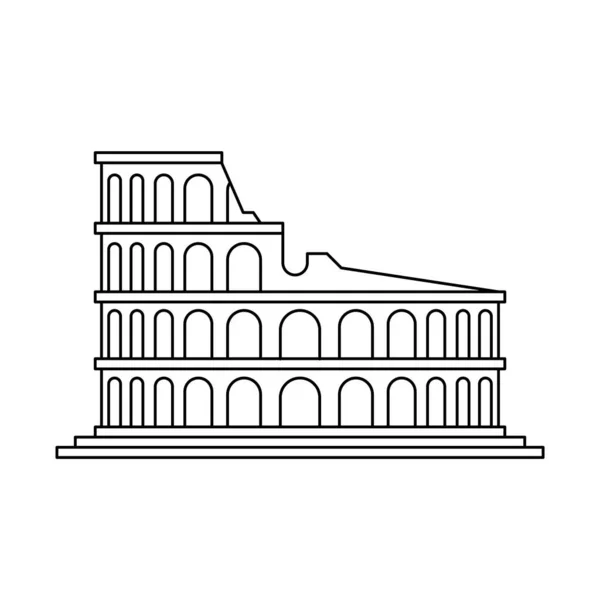 Rome Colisée Icône Emblématique Célèbre — Image vectorielle