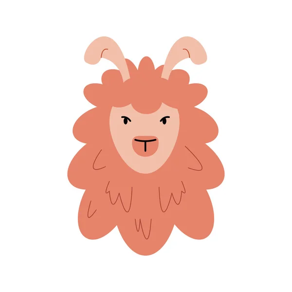 Orange Llama Perubian Head Character —  Vetores de Stock