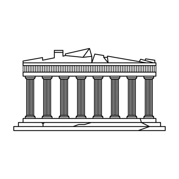 Greek Acropolis Famous Landmark Icon — Archivo Imágenes Vectoriales